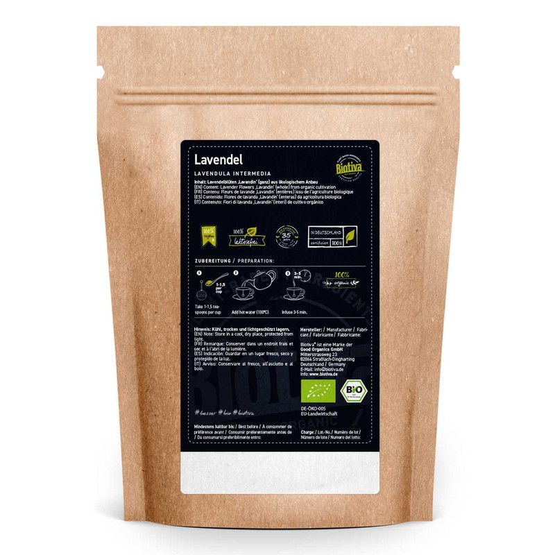 Biotiva Lavender Flowers Whole Organic 100g - Blue - Best