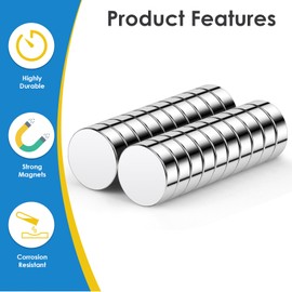 Wukong Round Magnets 10x3mm | 20 Pack, Extremely Strong Mini Magnets Round Small Magnets for Magnetic Board for Pin Board Magnetic Board, Refrigerator, Craft, Office, Kitchen