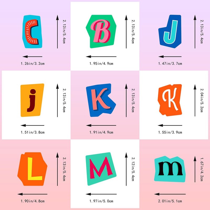 Buer Homie 50 PCS Alphabet Decals, Learning Letter Waterproof Stickers