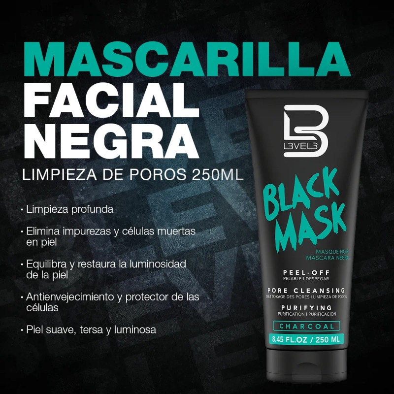 Mascarilla Facial Negra Level Limpieza