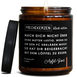 Lustige Duftkerze mit Spruch für Mama | Handgemacht aus Sojawachs | In Geschenkbox | Valentinstag Geburtstagsgeschenk | Geschenkidee Geburtstag Mutter, Beste Mama zum Muttertag |Apfel-Zimt