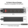 10" Rack PDU- 1U (4Outlets) 10-inch Mini Rack Power Distribution