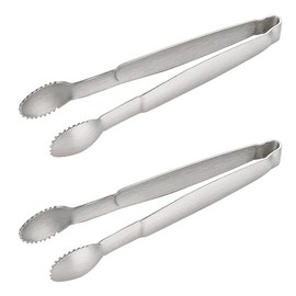 2PCS Mini Serving Tongs, 102mm Mini Non-Slip Sugar Tong, Ice Cube Tongs, Ice Cube Tong Small Lemon Tongs, Sugar Cube Tongs for Coffee Tea Sugar Ice Cube Kitchen Serving (Steel)