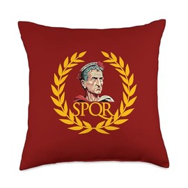 Emperor Caesar Of Roman Republic SPQR With Laurel Wreath Throw Pillow