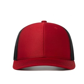 Quanhaigou Trucker Hat - Mesh Snap Back - Unisex Adjustable Baseball Cap - Outdoor Hats for Men Women, Red Black, One Size