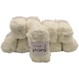 10 x 50 g Ilkadim Export Mink Plush Yarn with Fringes, 500 g Package Plush Yarn Fringe Yarn for Knitting and Crochet (Cream 330)