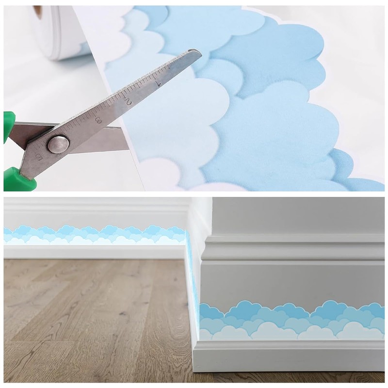 Bulletin Board Border Clouds Sky Decorative, Cloud Stickers for Back