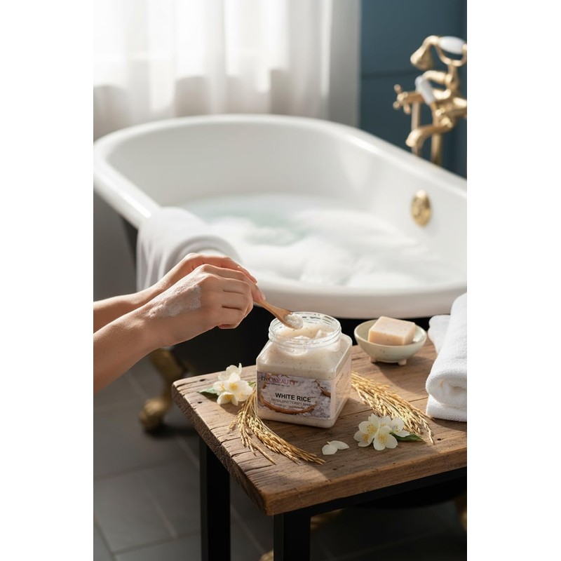 Javaz Exfoliante Facial y Corporal de Arroz, Hidrata, Aclara Manchas