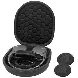 ProCase Estuche Rígida Compatible con Sony WH-CH520/510/500 1000XM5/XM4/XM3/XM2 XB910N/900N CH710N/720N Bose 700 QuietComfort 35 II, Funda Viaje Portátil Antigolpes de Audífono y Cable Cargador -Negro