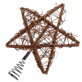 TOYANDONA Christmas Tree Topper Rustic Rattan Treetop Star Treetop Holiday Tree Topper Christmas Tree Decoration Ornaments for Christmas Holiday Decoration Supplies
