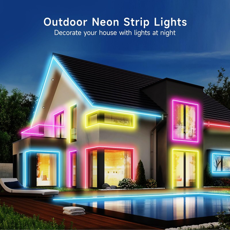 LED Neon Rope Lights, 32.8ft RGB LED Light Strip, 24V