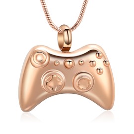 shajwo Game Controller Urn Necklaces for Ashes for Women Men GamePad Cremation Jewelry for Ashes Memorial Human Ashes Pendant,Rose Gold