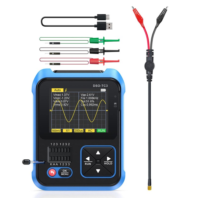 Handheld Portable Digital Oscilloscope TFT Screen Transistor Checker Tester Inductance