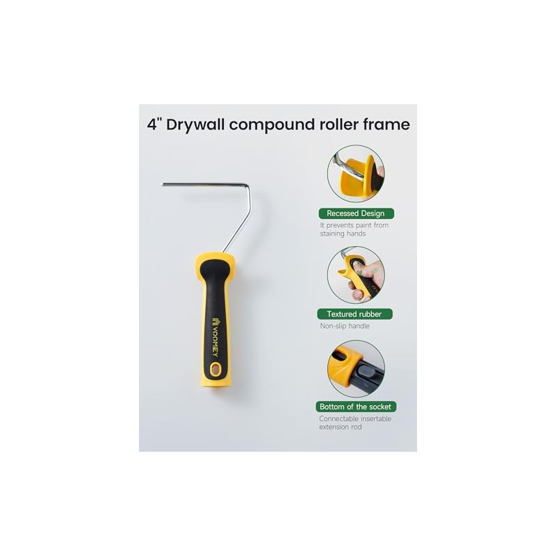 Voomey 3 Pcs 4 Inch Drywall Compound Roller Cover with