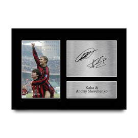HWC Trading A4 Kaka & Andriy Shevchenko A C Milan Gifts Printed Signed Autograph Picture for Football Fans and Supporters