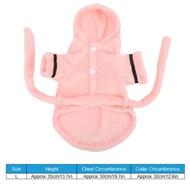Dog Bathrobe Towel, Dog Drying Coat with Waistband Pink Pet Hooded Robe Puppy Hooded Pajama Bathrobe Cat Bath Robe for Drying Dogs(L)