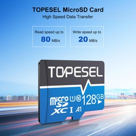 TOPESEL 128GB Micro SD Card Class 10 Micro SDXC Card 128GB UHS-1 Memory Card Ultra High Speed TF Card, C10, U1, 128 GB