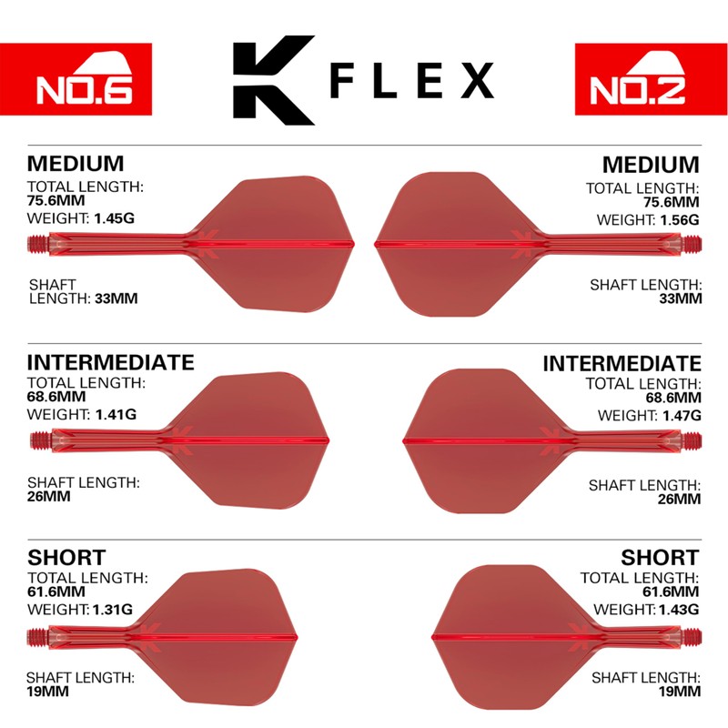 TARGET Darts K-Flex Integrated Dart Flights and Shafts, Short Stem