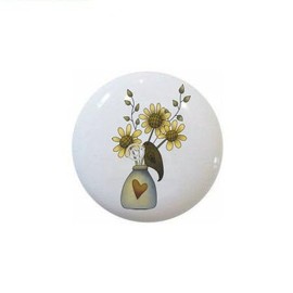 Crows Knows Primitive Black Crow Images - 1.5" Decorative Glossy Ceramic Dresser Drawer PULLS Cabinet Cupboard KNOBS (vase1)