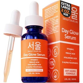 SeoulCeuticals Gran suero coreano de 2 onzas con 20% de vitamina C y ácido hialurónico + ácido ferúlico CE - Potente antienvejecimiento Vit C, antiarrugas K Beauty Cuidado de la piel