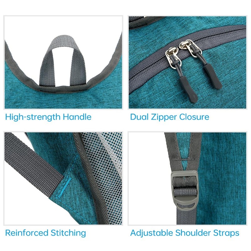 HUIOP Backpack, Lightweight Waterproof Foldable Backpack for Travel, Hiking, Cycling,
