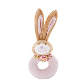 Mousehouse Gifts Delightful animal plush baby rattle ring baby/toddler/boy/girl (Pink Bunny)