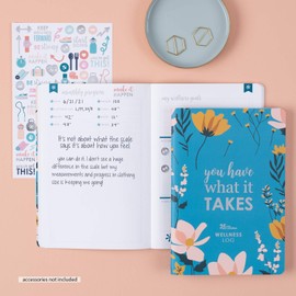 Erin Condren Designer Petite Planner - Wellness Log Edition 4, Track Habits for Sleep, Water Intake, Steps Taken, and Goals. Includes Inspirational and Fun Sticker Set