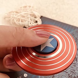 Multibao fidget toys American Captain Fingertip Gyro Shield Alloy Gyro Spinner Decompression Toy Fidget Spinner Hobbies For Adults- Red Captain America