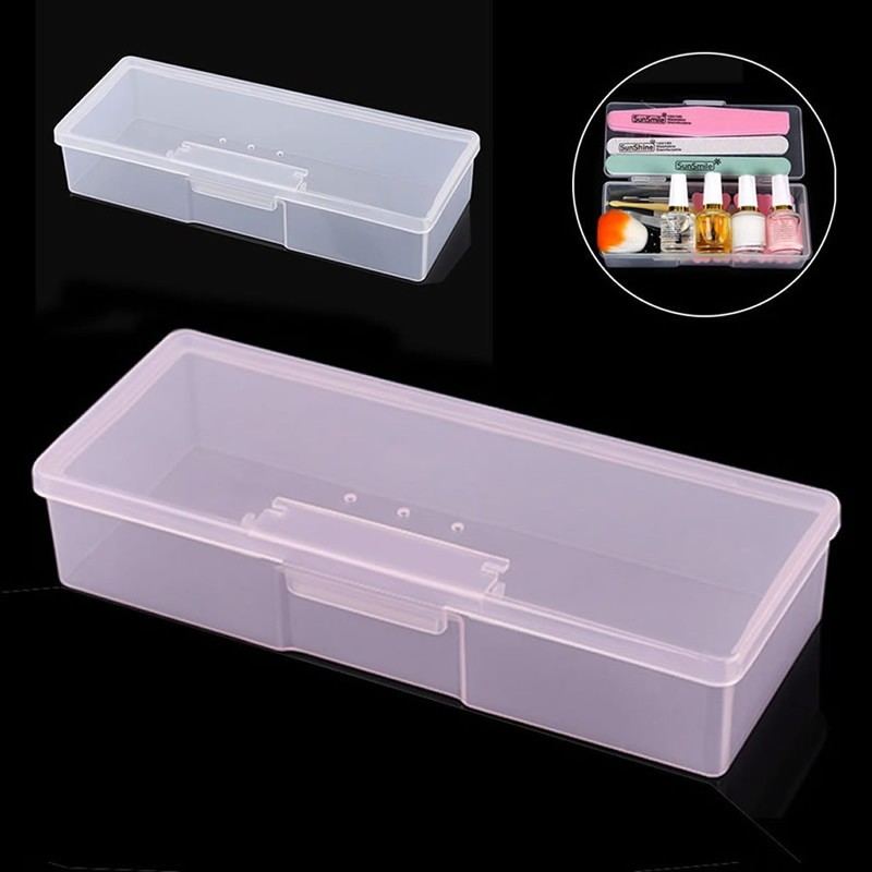 S-TROUBLE New Transparent Empty Nail Storage Box Manicure Tools Organizer