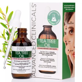 Advanced Clinicals Tea Tree Oil Serum for Acne Control Blemish Treatment Skin Care 1.8 Fl Oz