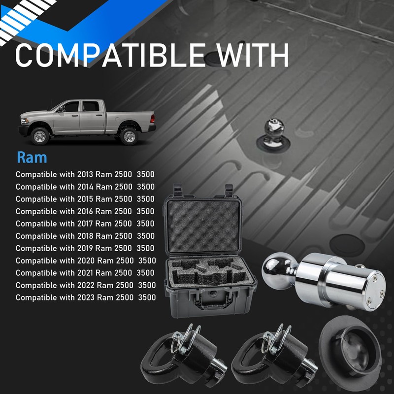 YzusGomumu 60638 Gooseneck Hitch Ball Puck System Gooseneck Hitch Kit