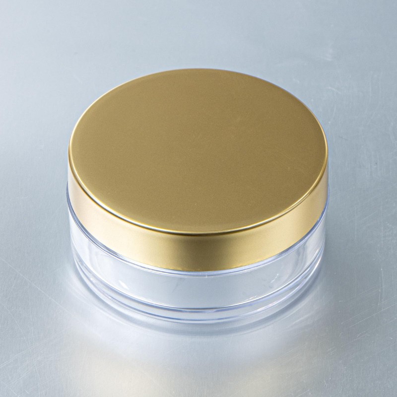 Natural Cosmetics Laboratory Powder Container, Gold Cap, Inner Plug, Powder