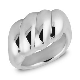 925 Sterling Silver Twisted Cocktail Boho Rings for Women | Anti Tarnish Large Statement Chunky Silver Rings Size 7 by MAX + STONE