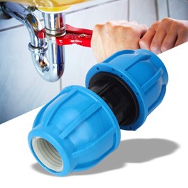 4Pcs 25mm PE Plastic Straight Water Pipe Connector, Push Fit Pipe Connection Fittings, Blue Water Inserts, Plumbing Supplies, MDPE 25mm Fittings