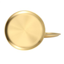 BAOPUSHIDAJILI Stainless Steel Plates 304 Metal Lightweight Steel PlateStorage Tray Dinner Set Appetizer Pasta Soup FruitDecoration Tray Gold（Length 17CM'6.69lnch Height 1.2CM/0.47inch） (2)