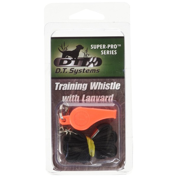 D.T. Systems Super-Pro Orange Dog Training Whistle and Black Nylon Lanyard