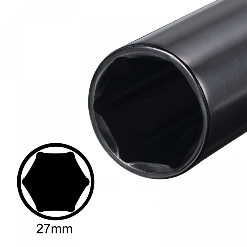 sourcing map 1/2" Drive by 27mm Deep Socket, Heat-Treated CR-V