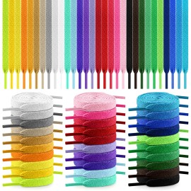 ISUSSER 30 Pairs Flat Colored Shoe Laces, 31" 40" 47" 54" Athletic Shoelaces ...