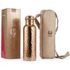 Pure Copper Water Bottle 34 Ounce with Jute Carry Bag
