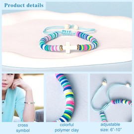 TAGOMEI Cross Bracelet Christian Gifts for Women Teen Girls Gifts Trendy Stuff Kids Religious Baptism Birthday Gifts for Girls Women Adjustable Christian Jesus Bracelets WWJD Wristband Cross Bracelet