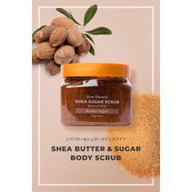 Ever Natural Shea Sugar Body Scrub, Body Smoother, Body Care, Massage, Butt, Elbow, Knee, Blackhead Care, Exfoliating Care, Natural Ingredients (Brown Sugar)