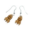 Miniblings Rocket Earrings Wood – Handmade Fashion Jewellery I Rocket