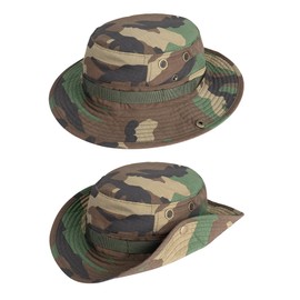 IDOGEAR Wide Brim Boonie Hat Sun Hat for Men Women Fishing Hunting Outdoor Activities with Adjustable Loops Buckle(Woodland)