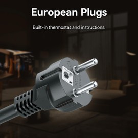 MincoHome Pipe Heating Cable Built-in Thermostat 200-240V Plug-in Water Pipe Anti-Freeze Kit Energy-Saving (5M)