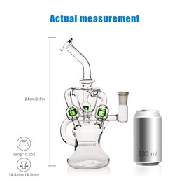 Bong Black Cup Bong Small Recycler Bongs 14.4 mm Bong Bowl 2 Types of Accessories 2 Types of Use