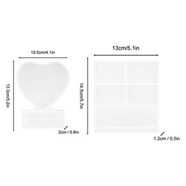 AUNMAS Moldes de Resina para Marcos de Fotos, Moldes de Silicona para Marcos de Fotos con Corazón y Forma Cuadrada Artesanías Hechas a Mano Decoración del Hogar para Manualidades DIY