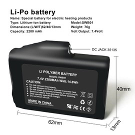 SNOW DEER 7.4V 2200MAH Rechargeable Li-ion Batteries (1pcs Battary only,not Include Charger)