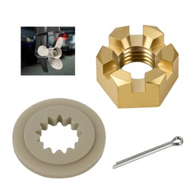 18-3716 Marine Prop Nut Kit for Johnson/Evinrude Motor and OMC (40-140 HP) – Includes Prop Nut, Prop Spacer & Cotter Pin, Replaces GLM 22350, Evinrude/Johnson 175267, Mallory 9-73952, OMC 175267