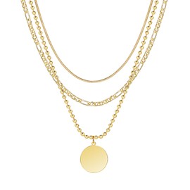 Staligue Layered Gold Necklaces for Women,Simple Gold Chain Necklace for Women Trendy 14K Gold Plated Herringbone Figaro Tennis Pendant Chain Necklaces Dainty Gold Choker Necklace Stack Jewelry Gift