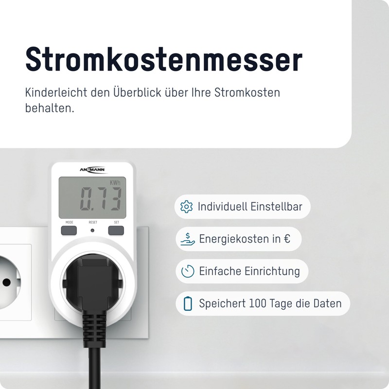 ANSMANN Digital Compact Energy Cost Meter APM 1 Power Consumption